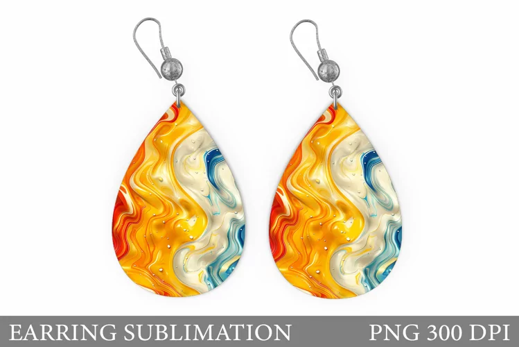 Abstract Teardrop Earring. Abstract Earring Sublimation