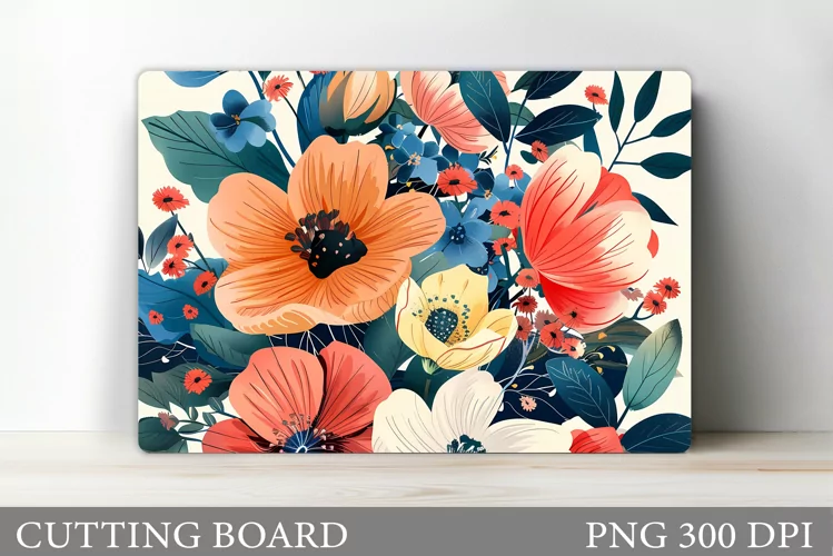 Flowers Cutting Board Design. Flowers Kitchen Cutting Board