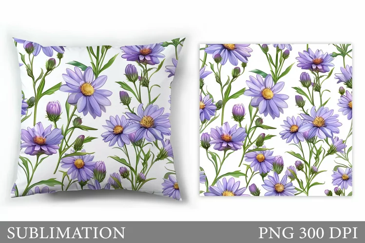 Flowers Pillow Sublimation. Wildflowers Sublimation