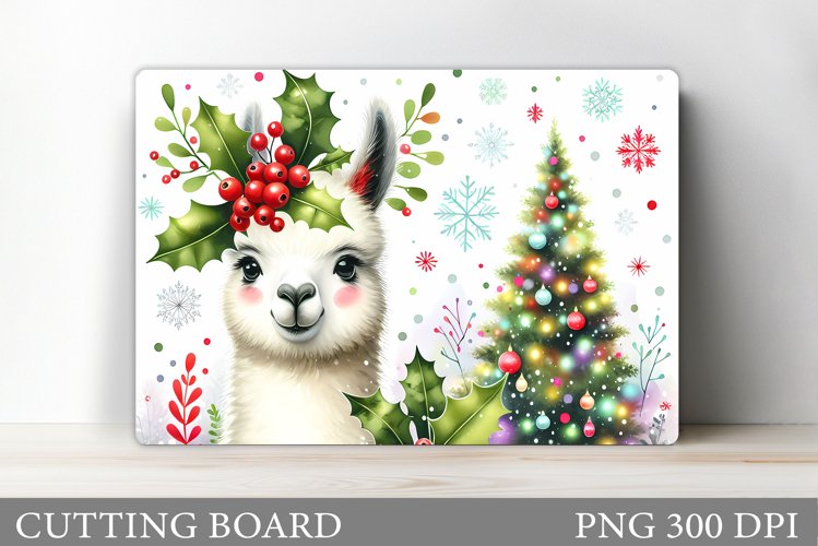 Christmas Lama Cutting Board. Christmas Cutting Board example image 1