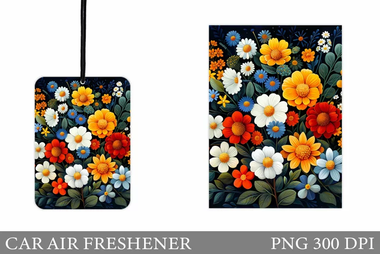 Wildflowers Car Air Freshener. Car Air Freshener Sublimation
