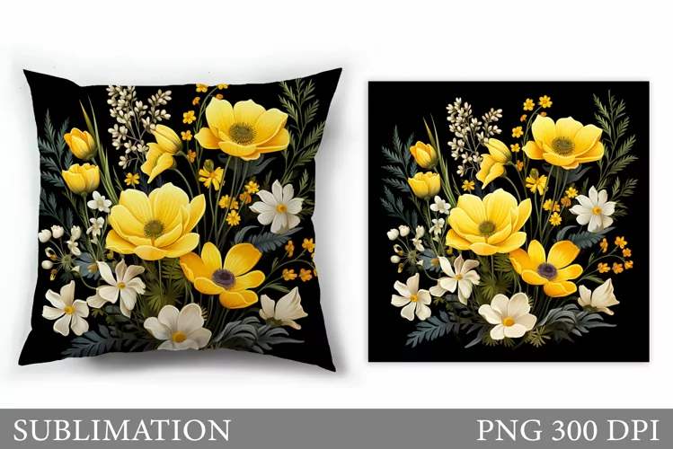 Flowers Sublimation. Flowers Pillow Sublimation
