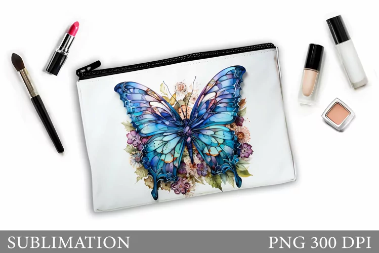 Butterfly Makeup Bag Design. Butterflly Sublimation