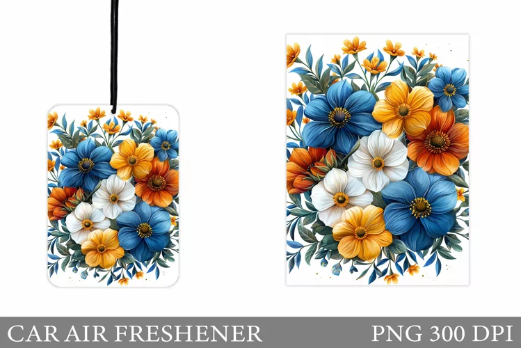 Floral Car Air Freshener. Flowers Car Air Freshener Design