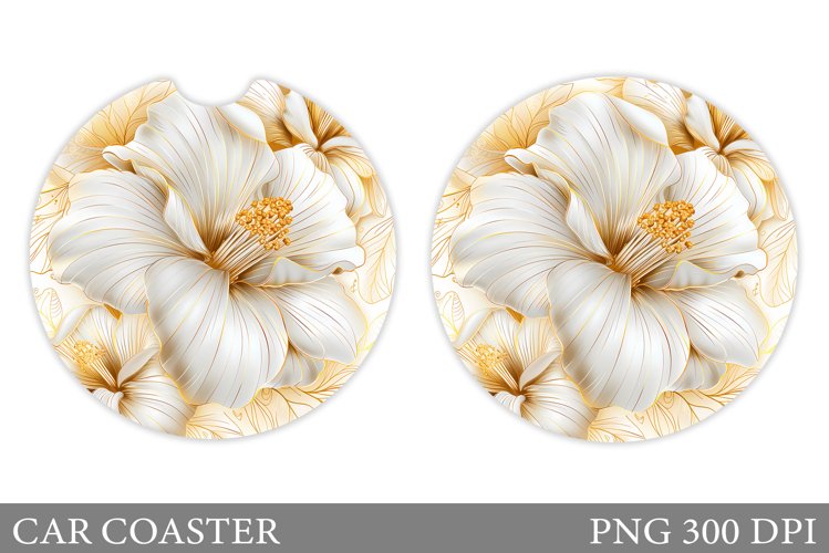 Flowers Car Coaster Design. Flowers Car Coaster Sublimation example image 1