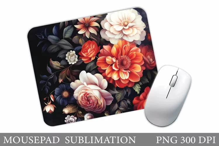 Flowers Mouse Pad Sublimation. Floral Mouse Pad Design