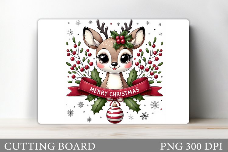 Christmas Deer Cutting Board. Christmas Cutting Board Design example image 1