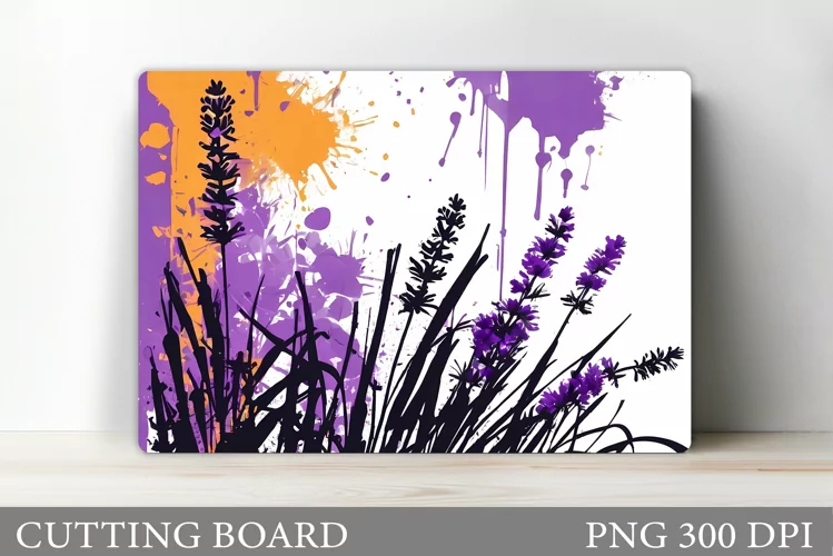 Flowers Cutting Board. Lavender Cutting Board Design