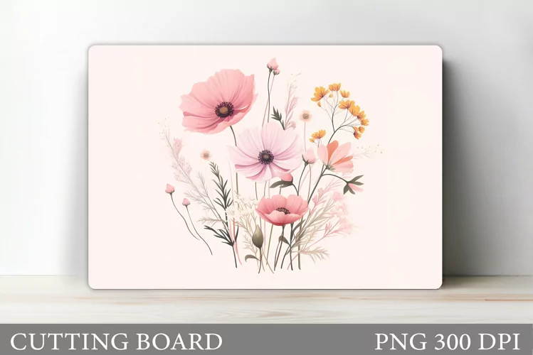 Wildflowers Cutting Board. Flowers Cutting Board Sublimation