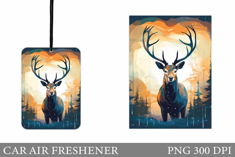 Deer Car Air Freshener Design. Deer Sublimation