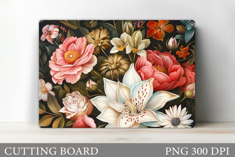 Flowers Cutting Board. Floral Cutting Board Design