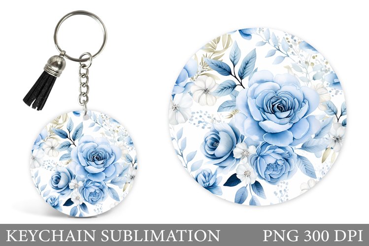 Flowers Keychain Sublimation. Flowers Keychain Design example image 1