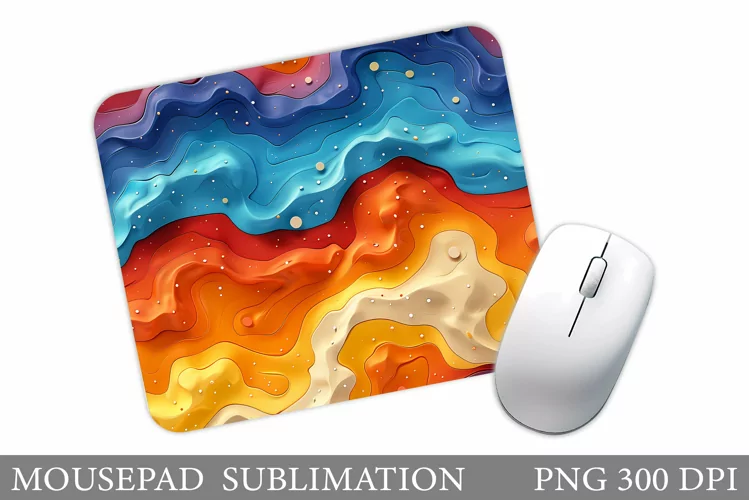 Abstraction Mouse Pad Design. 3D Texture Sublimation
