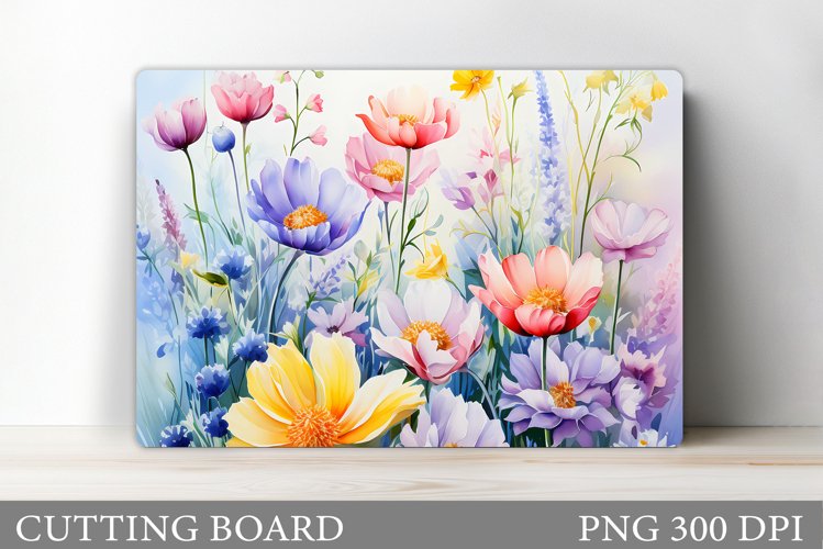 Wildflowers Cutting Board. Flowers Cutting Board Sublimation example image 1