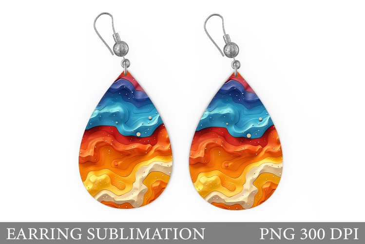 Abstract Earring Sublimation. Texture Earring Design example image 1