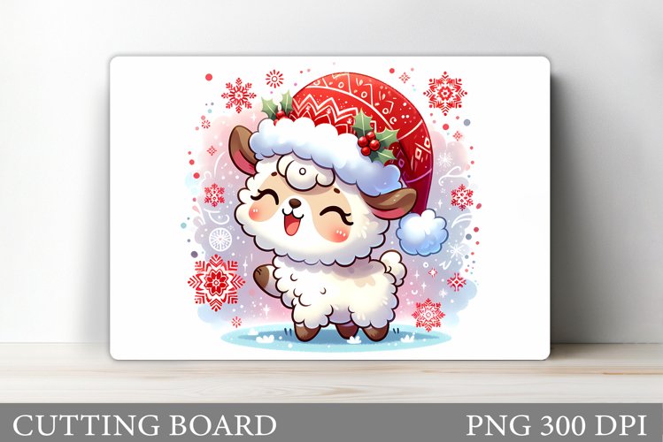 Christmas Lama Cutting Board. Christmas Cutting Board example image 1