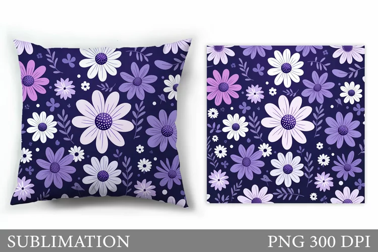 Daisy Flowers Pillow Sublimation. Flowers Sublimation