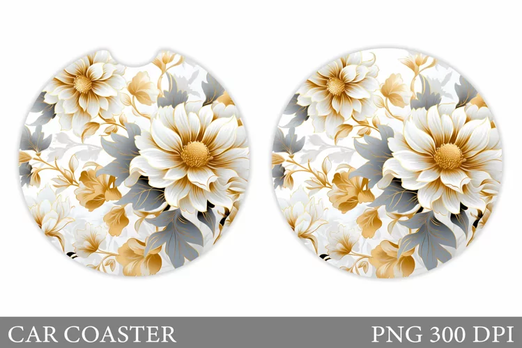 Flowers Car Coaster Design. Flowers Car Coaster Sublimation