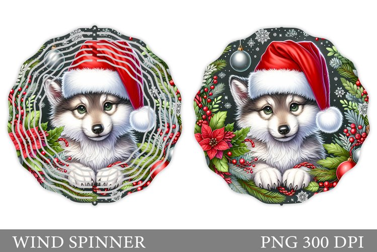 Christmas Wolf Wind Spinner. Christmas Wind Spinner Design example image 1