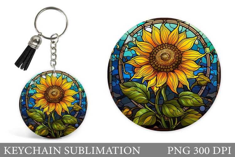 Sunflowers Keychain Sublimation. Sunflowers Sublimation