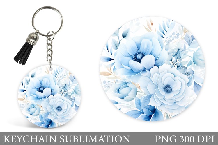 Flowers Keychain Design. Round Keychain Flowers example image 1