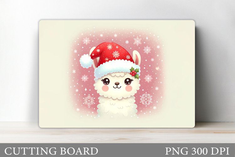 Christmas Lama Cutting Board. Christmas Cutting Board example image 1
