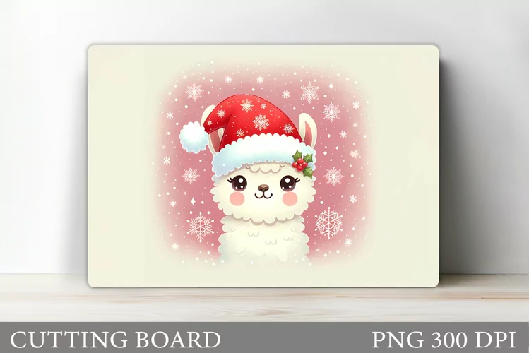 Christmas Lama Cutting Board. Christmas Cutting Board
