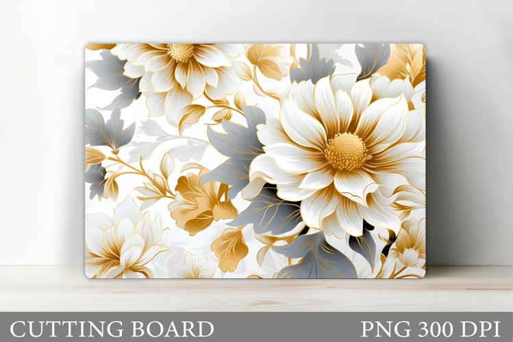 Flowers Cutting Board. Kitchen Cutting Board Sublimation