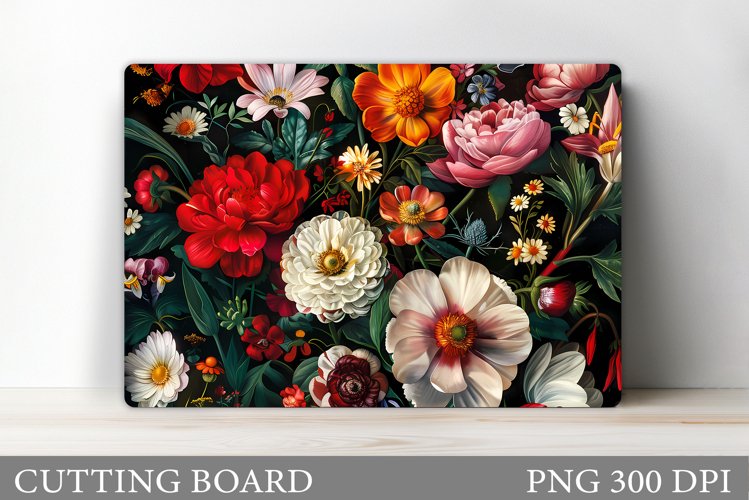 Flowers Cutting Board Design. Flowers Kitchen Cutting Board example image 1