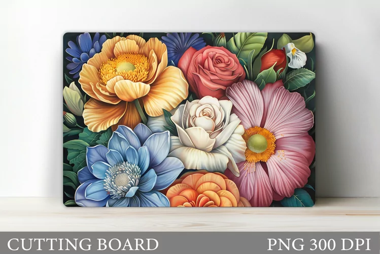 Flowers Cutting Board Design. Flowers Kitchen Cutting Board