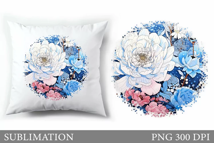 Flowers Pillow Sublimation. Summer Sublimation
