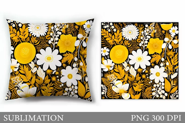 Flowers Sublimation. Wildflowers Pillow Sublimation