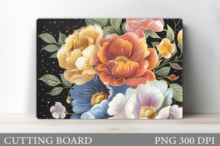Flowers Cutting Board Design. Flowers Sublimation example image 1