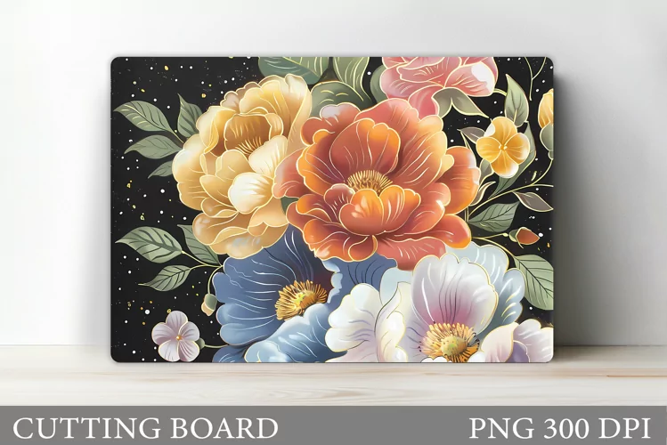 Flowers Cutting Board Design. Flowers Sublimation