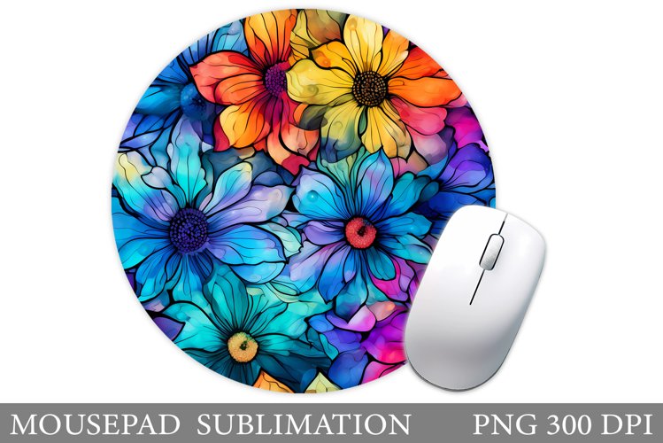 Floral Mouse Pad Sublimation. Flowers Mouse Pad Design example image 1