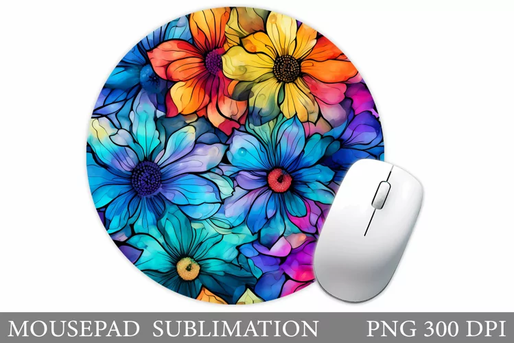 Floral Mouse Pad Sublimation. Flowers Mouse Pad Design