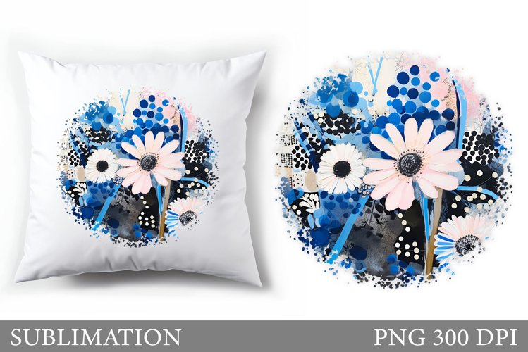 Flowers Pillow Sublimation. Flowers Sublimation example image 1