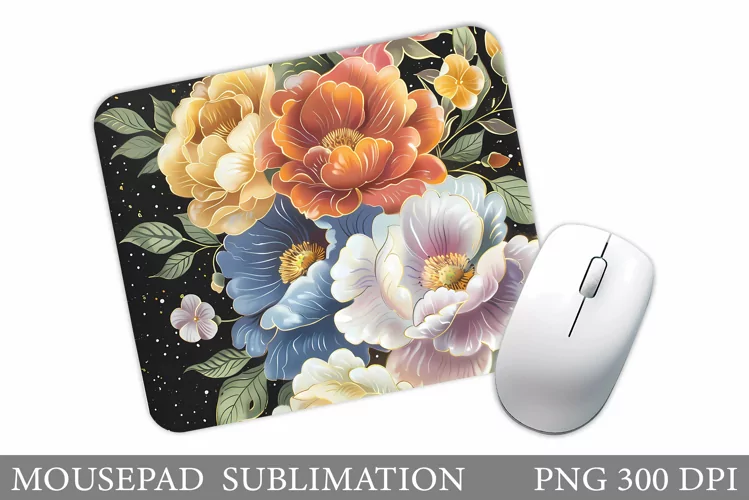 Flowers Mouse Pad Sublimation. Flowers Mouse Pad Design