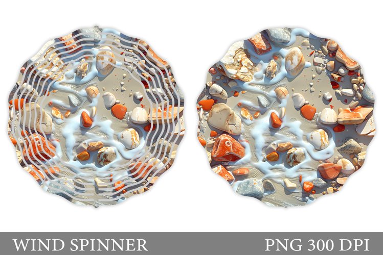3D Stones Wind Spinner. Stones Wind Spinner Sublimation example image 1