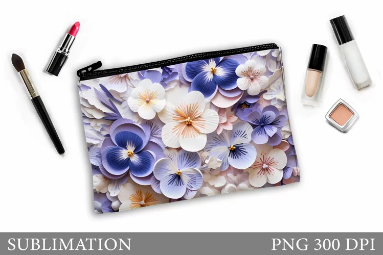 Flowers Makeup Bag Design. Flowers Makeup Pouch Sublimation