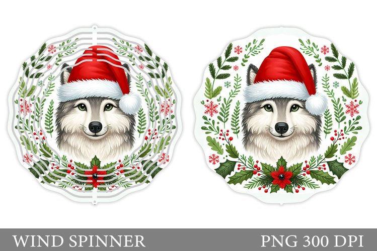 Christmas Wolf Wind Spinner. Christmas Wind Spinner Design example image 1