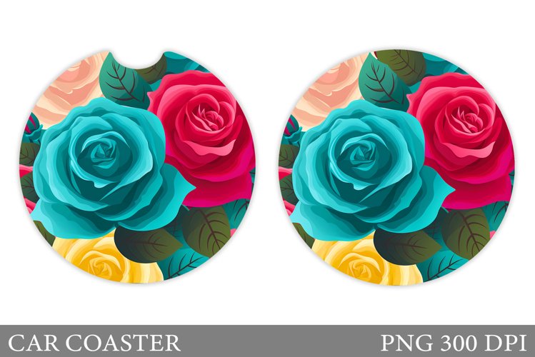 Roses Car Coaster. Rose Car Coaster Sublimation