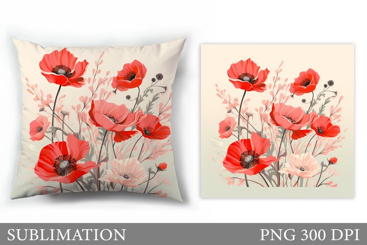 Flowers Sublimation. Wildflowers Pillow Sublimation