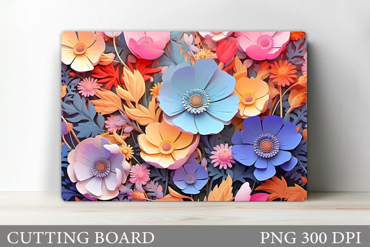 Flowers Cutting Board. Kitchen Cutting Board Sublimation