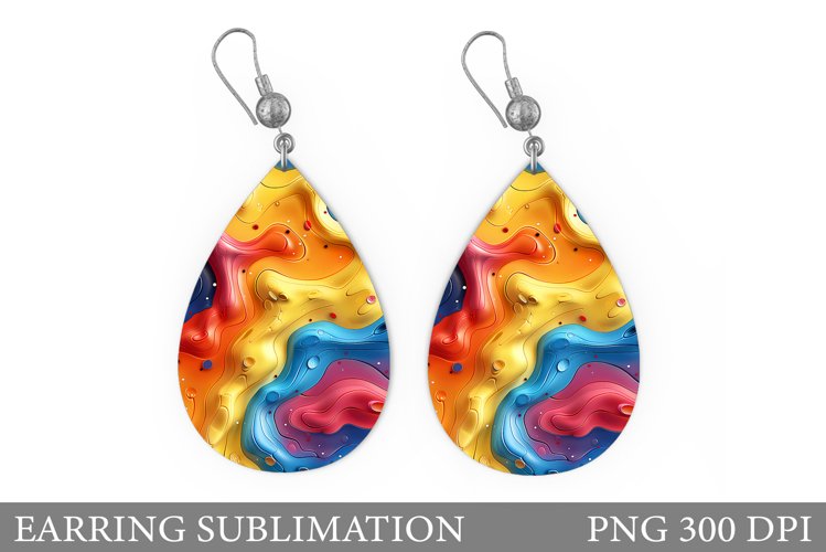 Abstract Teardrop Earring. Abstract Earring Sublimation