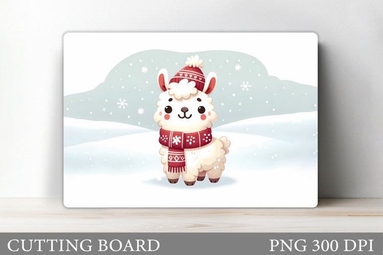Christmas Lama Cutting Board. Christmas Cutting Board example image 1