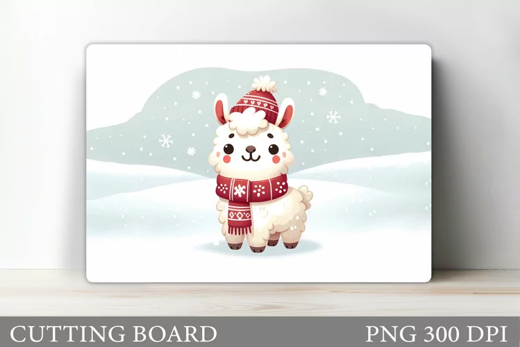 Christmas Lama Cutting Board. Christmas Cutting Board