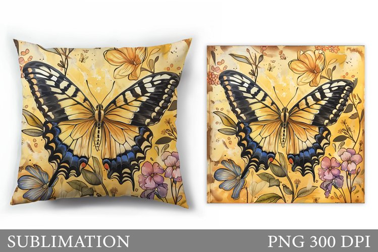 Butterfly Pillow Sublimation. Butterfly Sublimation example image 1