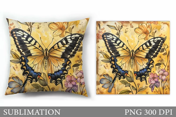 Butterfly Pillow Sublimation. Butterfly Sublimation