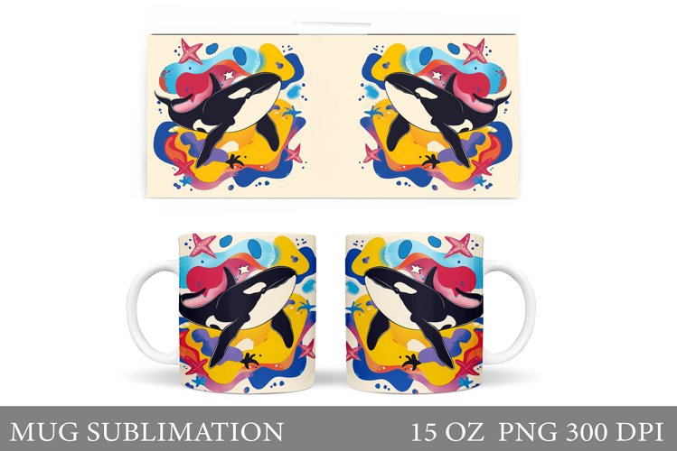 Whale Mug Sublimation. Killer Whale Sublimation